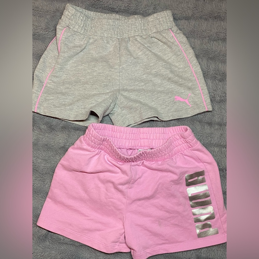 Puma Kids Pink and Gray Shorts Set